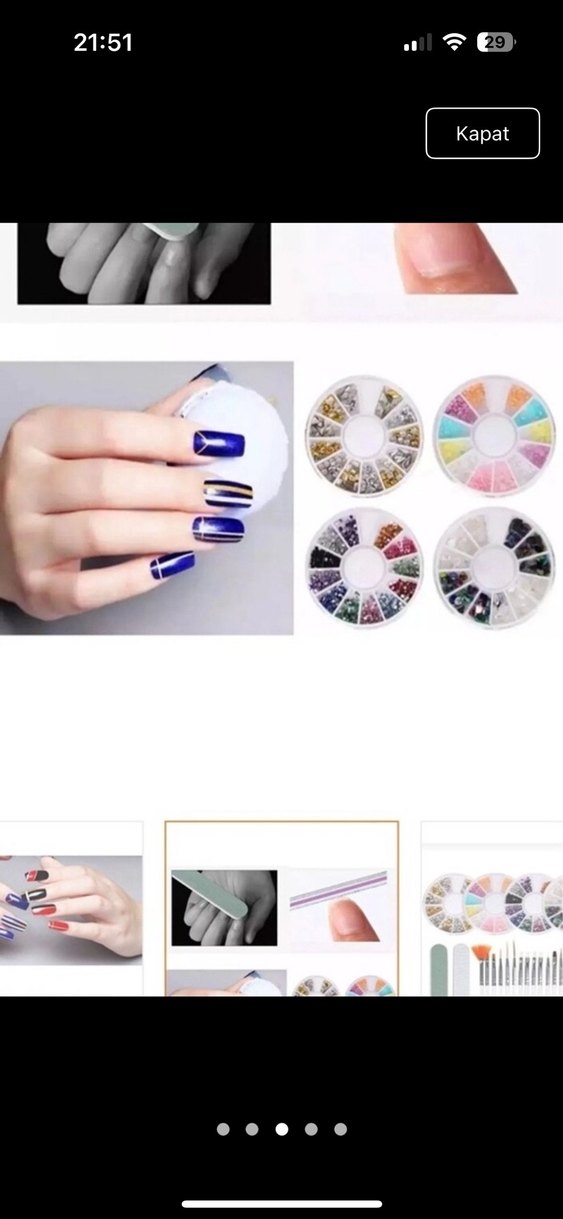 Çok Renkli Tırnak Fırçası ve Süsleme Seti - Görsel 3