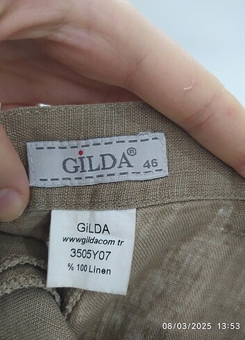 46 Beden Yazlık keten pantolon