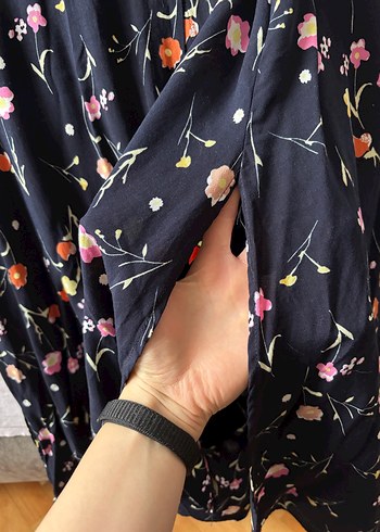 Çiçek Desenli Midi Kadın Elbise - Görsel 6