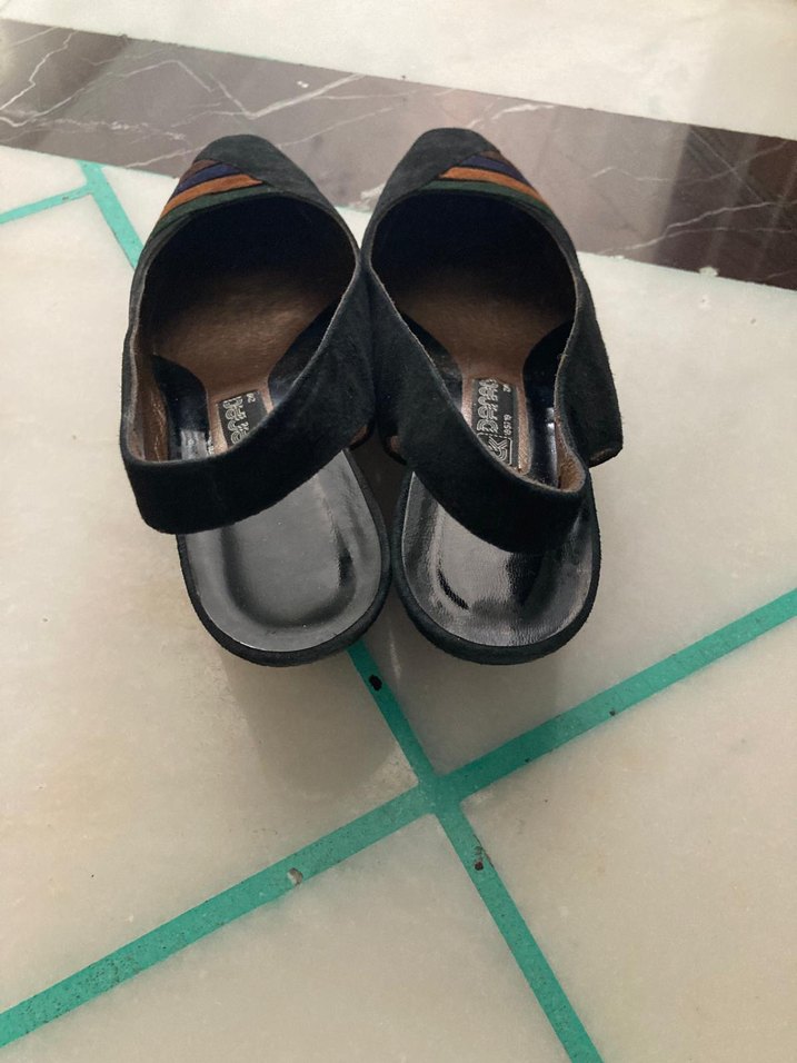 Kadın Çok Renkli Süet Dolgu Topuklu Ayakkabı - Görsel 4