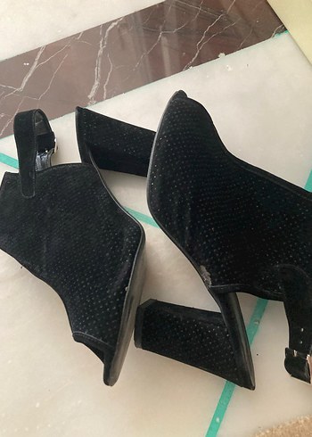Diğer Tokalı Siyah Blok Topuklu Kadın Ayakkabı