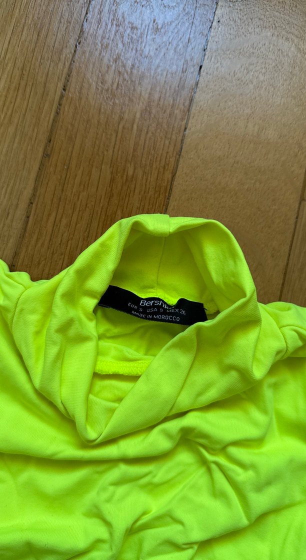 Sarı Yüksek Yaka Uzun Kollu Kadın Bluz - Görsel 2