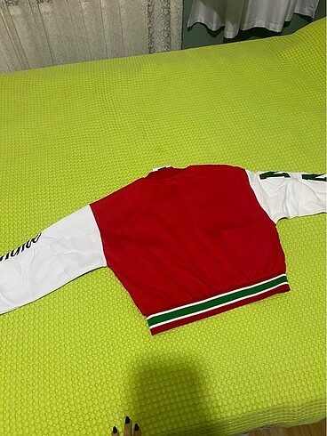 kirmizi kolej ceketi oversize - Görsel 7