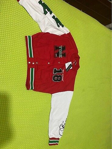 kirmizi kolej ceketi oversize - Görsel 8