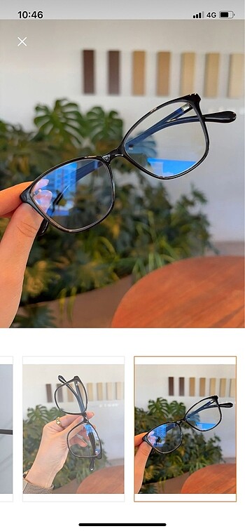 Siyah cat eye mavi korumalı gözlük - Görsel 7