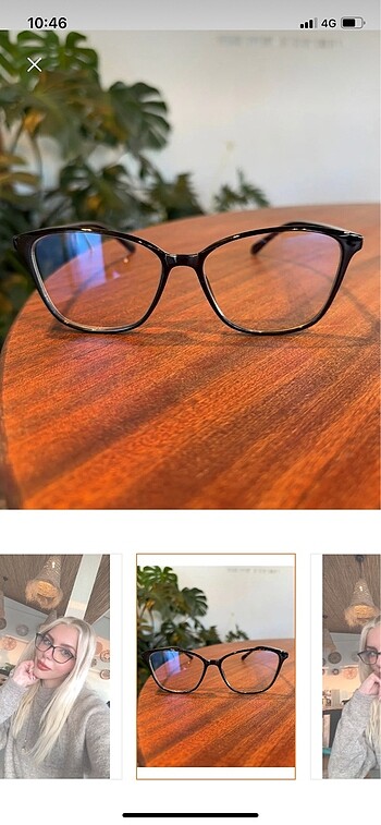 Siyah cat eye mavi korumalı gözlük - Görsel 2