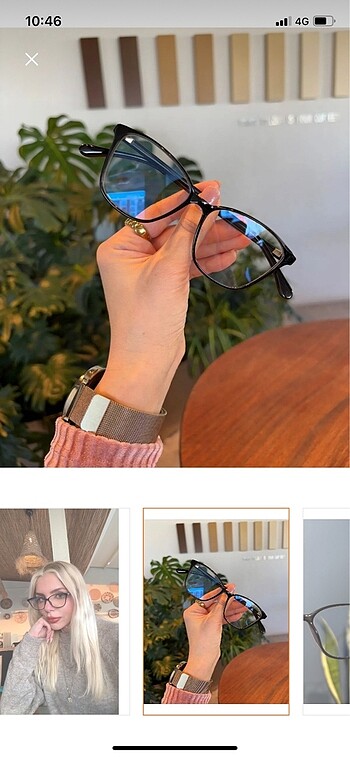 Siyah cat eye mavi korumalı gözlük - Görsel 4