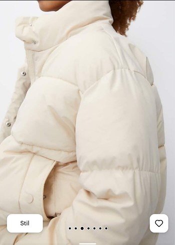 Pembe Midi Şişme Kadın Mont - Görsel 5