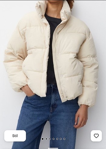 Pembe Midi Şişme Kadın Mont - Görsel 7