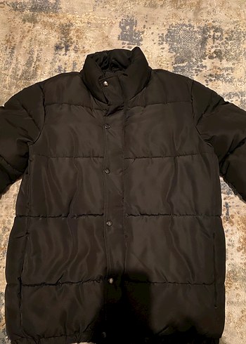 çıtçıtlı siyah şişme mont defacto - Görsel 5