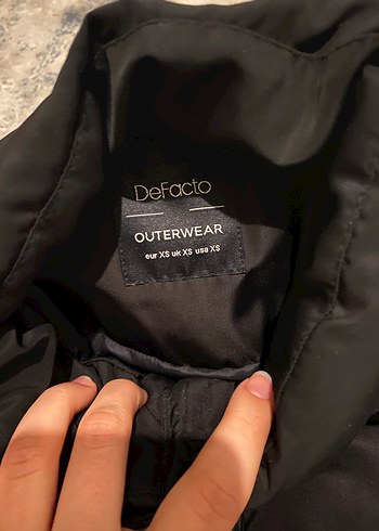 çıtçıtlı siyah şişme mont defacto - Görsel 3