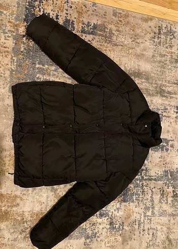 çıtçıtlı siyah şişme mont defacto - Görsel 2