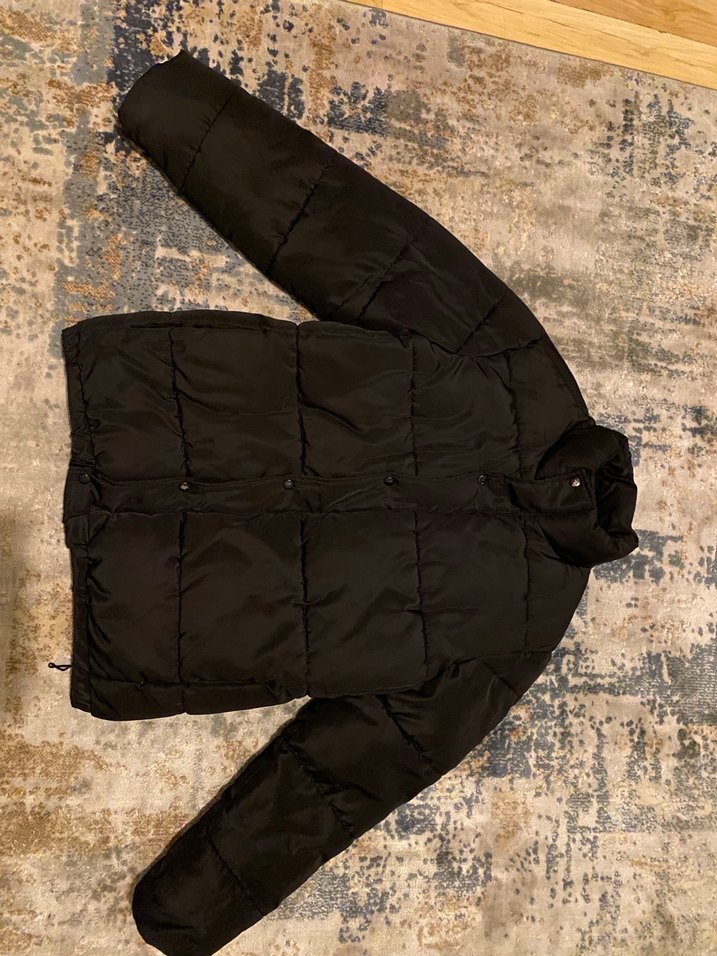 çıtçıtlı siyah şişme mont defacto - Görsel 2