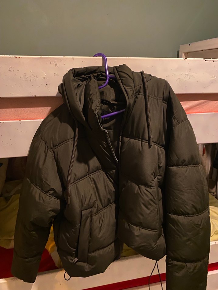 zara haki şişme puffer Mont - Görsel 3