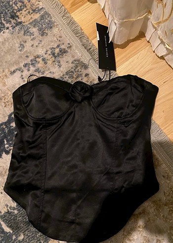 Siyah Straplez Kadın korse bershka - Görsel 3