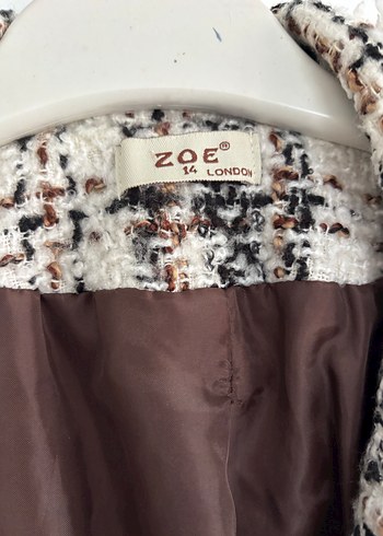 Kahverengi Ekose Kadın Blazer Ceket - Görsel 3