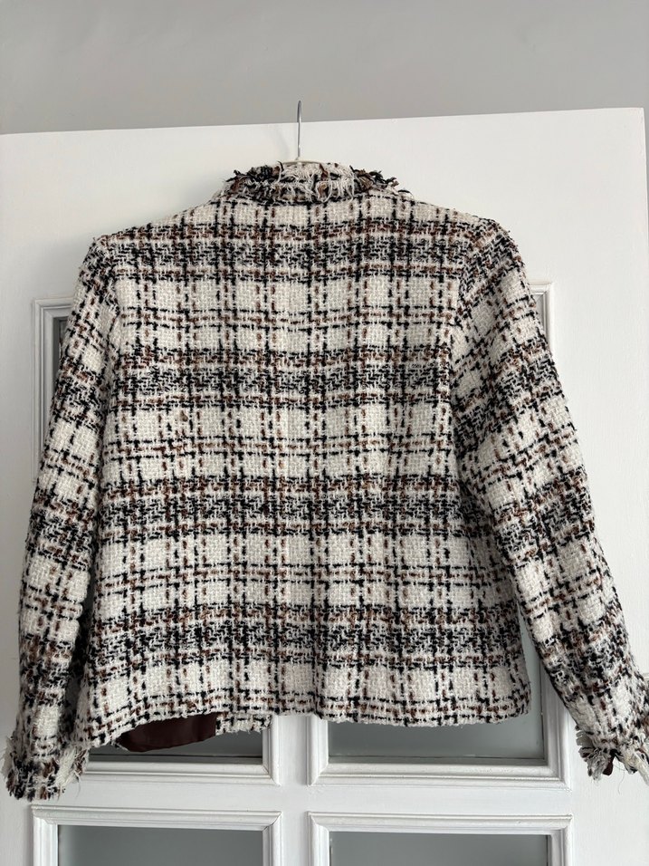 Kahverengi Ekose Kadın Blazer Ceket - Görsel 2