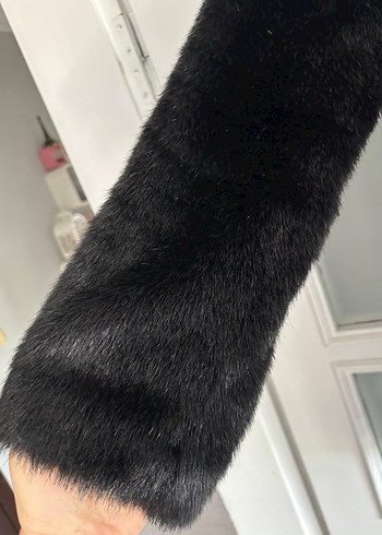 Kadın siyah kısa kürk - Görsel 4