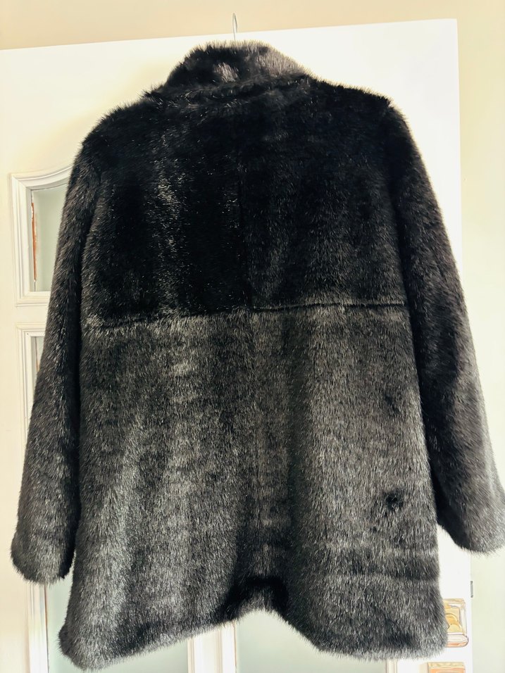 Kadın siyah kısa kürk - Görsel 2