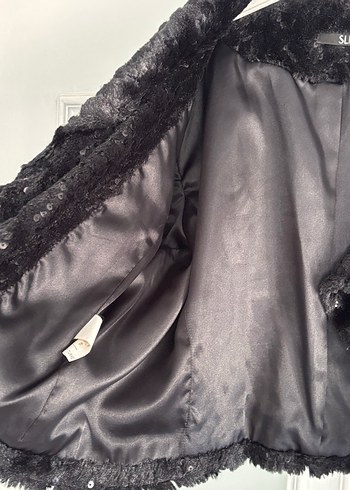 Siyah Kürklü Midi Kadın Ceket - Görsel 4