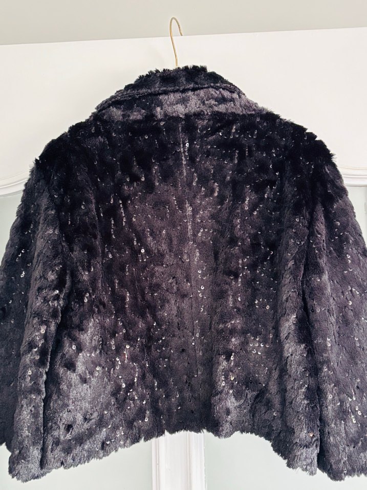 Siyah Kürklü Midi Kadın Ceket - Görsel 2
