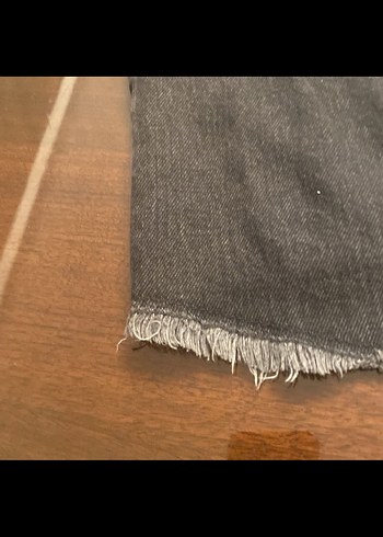 Düğmeli Siyah Kadın Denim Ceket füme - Görsel 7