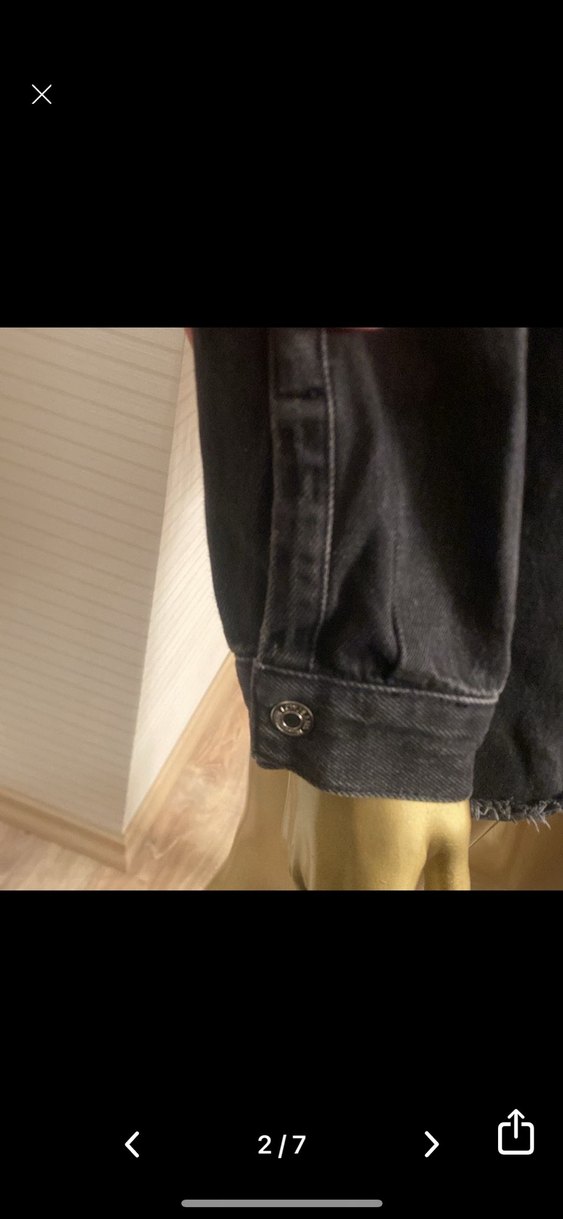 Düğmeli Siyah Kadın Denim Ceket füme - Görsel 3