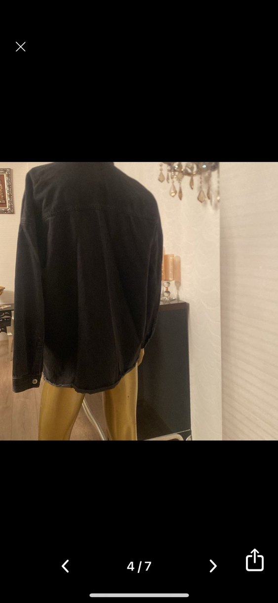 Düğmeli Siyah Kadın Denim Ceket füme - Görsel 4