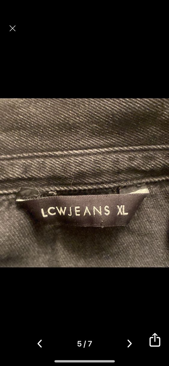 Düğmeli Siyah Kadın Denim Ceket füme - Görsel 5