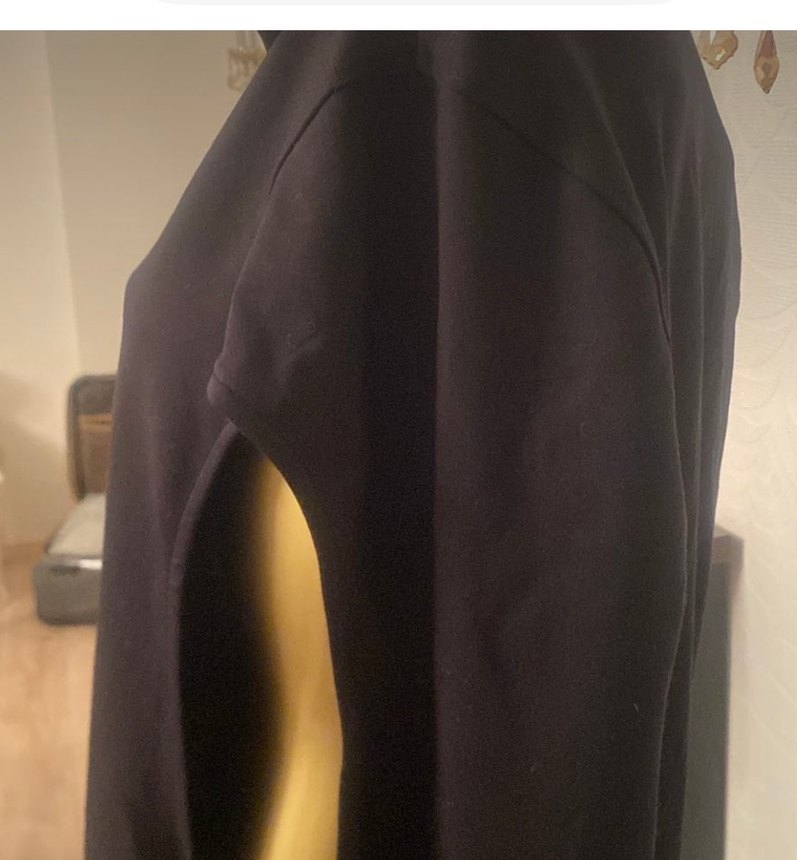 Siyah Kapüşonlu Midi Rahat Elbise - Görsel 3