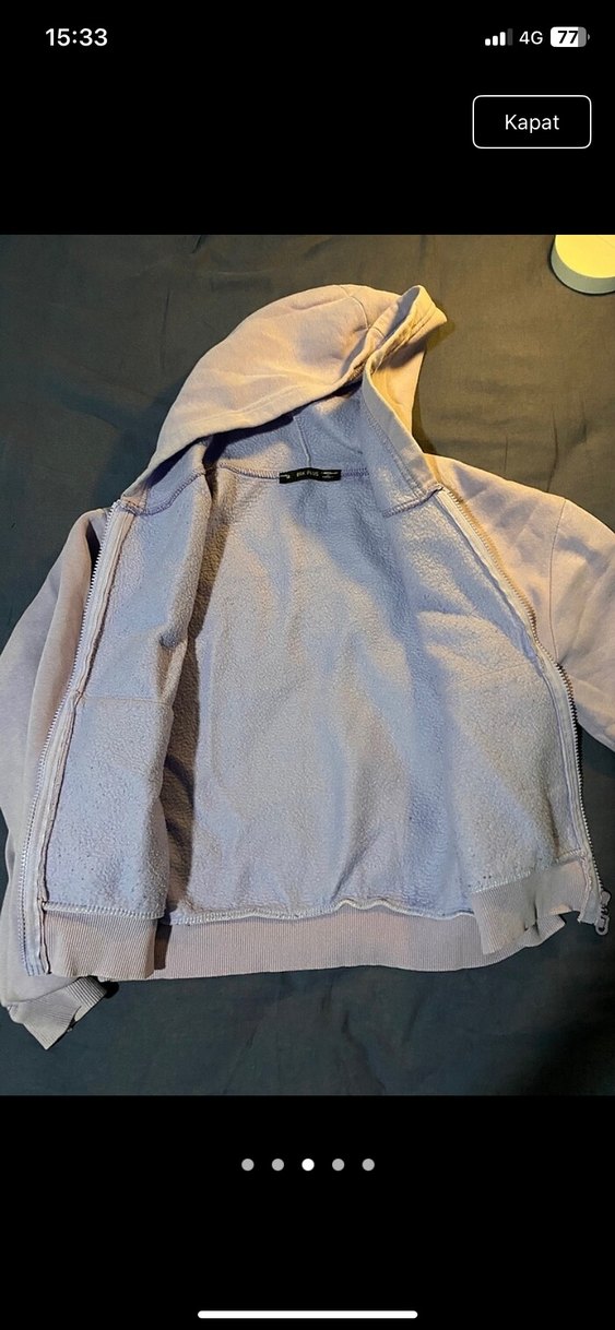 Fermuarlı Kadın Sweatshirt Kapüşonlu - Görsel 3