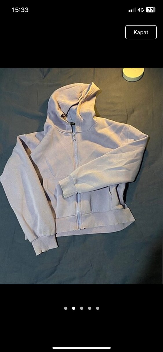 Fermuarlı Kadın Sweatshirt Kapüşonlu - Görsel 2