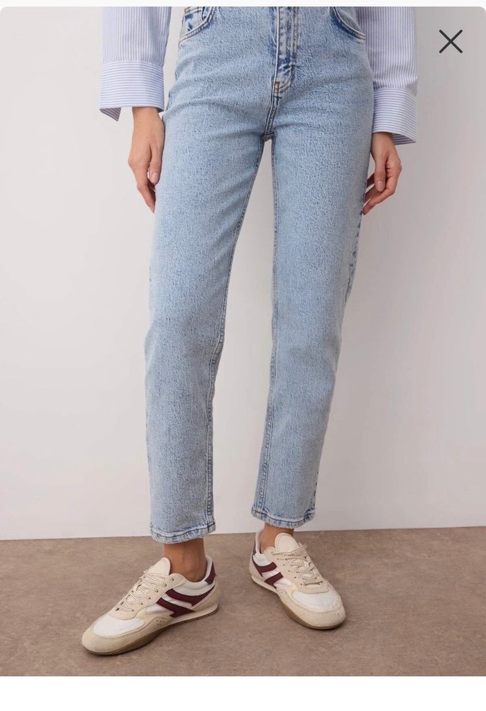 Kadın Açık Mavi Tie-Dye Midi Denim Pantolon - Görsel 2