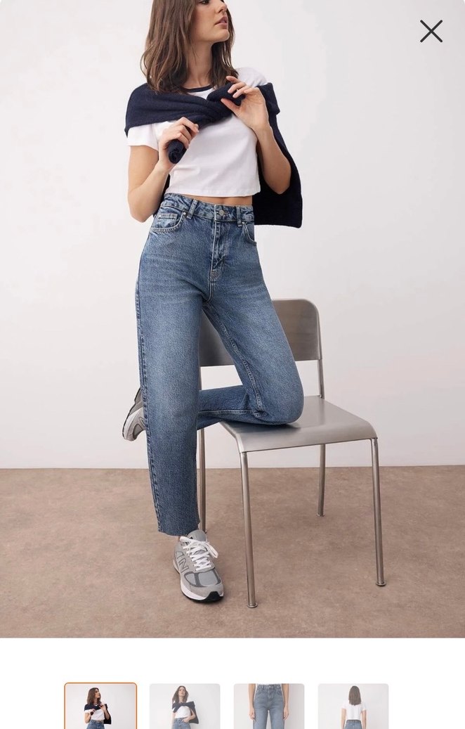 Kadın Lacivert Batik Desenli Denim Pantolon - Görsel 2