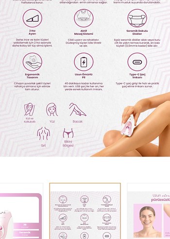 Relux Pembe Seramik Disk Epilatör - Görsel 2