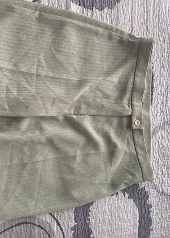 Kadın Keten Pilili Kumaş Pantolon - Görsel 3