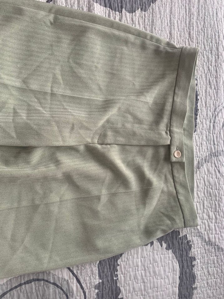 Kadın Keten Pilili Kumaş Pantolon - Görsel 3