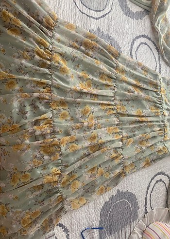 Çiçek Desenli Uzun Kollu Bohem Elbise - Görsel 2