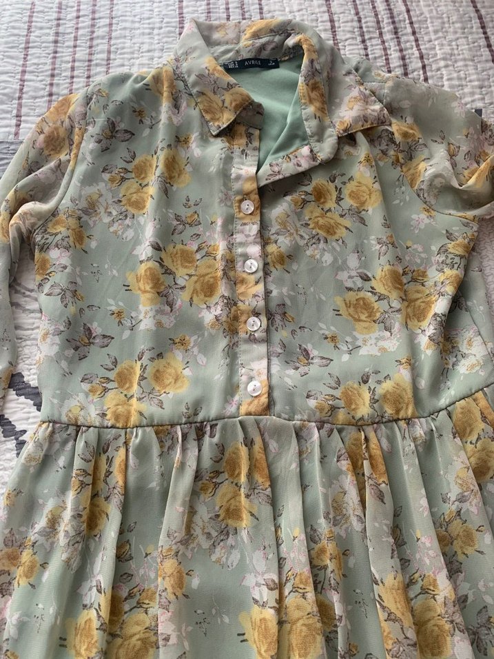 Çiçek Desenli Uzun Kollu Bohem Elbise - Görsel 3