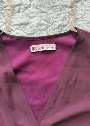 Bordo V Yaka Uzun Bohem Kadın Elbise - Görsel 5