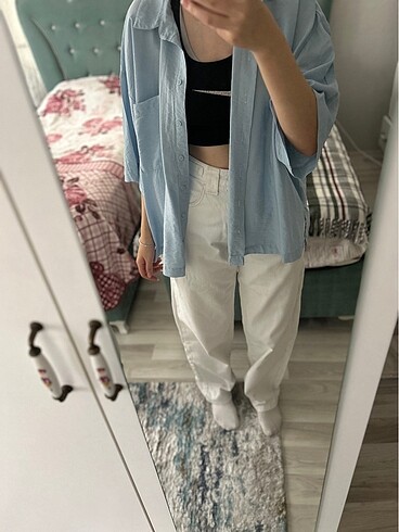 Beyaz baggy pantolon