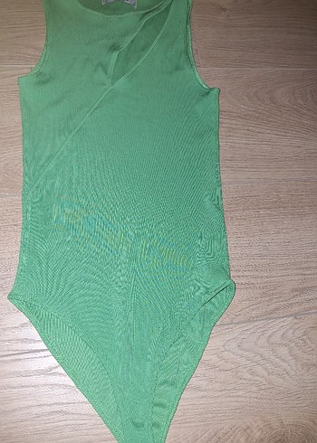 xs Beden Yeşil V Yakalı Fit Kesim Body