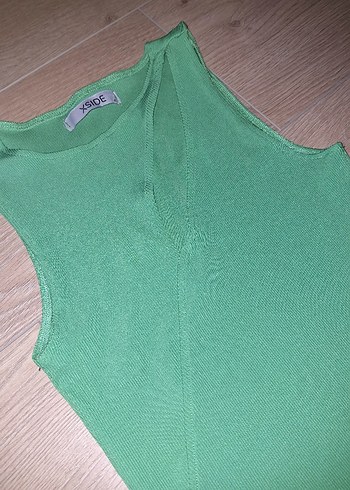 xs Beden yeşil Renk Yeşil V Yakalı Fit Kesim Body