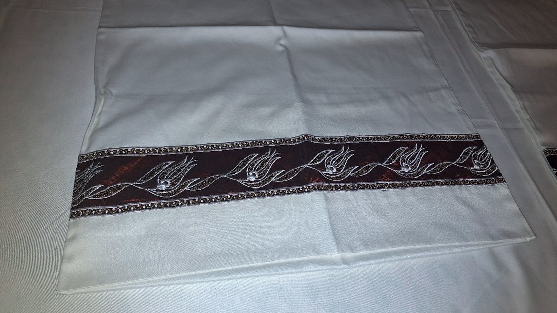 İşlemeli Parlak Beyaz pamuk saten carsaf yastik - Görsel 3