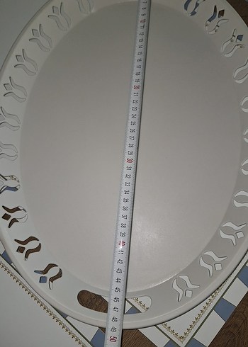 Beyaz büyuk boy Oval Tepsi - Görsel 2