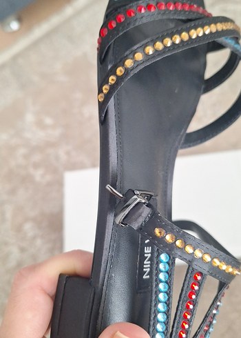 38 Beden Nine West Çok Renkli Boncuklu sandalet Kadın Ayakkabı
