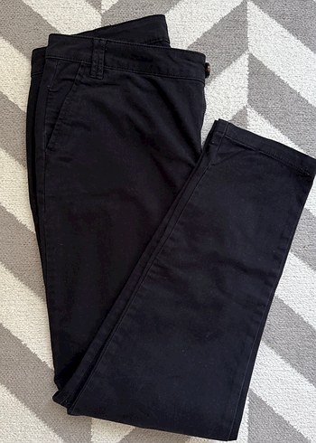 Mango Siyah kanvas kumaş pantalon