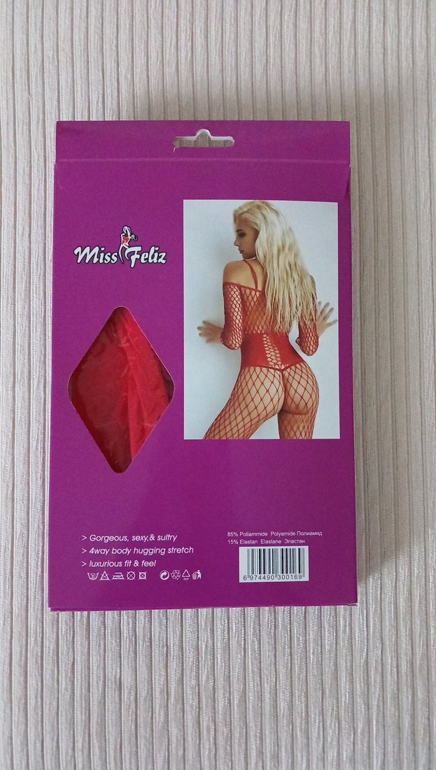 Kırmızı File Vücut Çorabı - Görsel 2