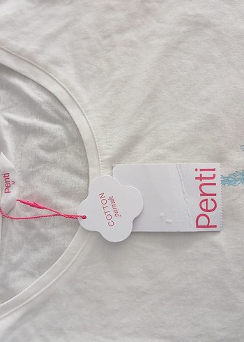 Beyaz Kadın Kısa Kollu Baskılı Tişört - Görsel 2