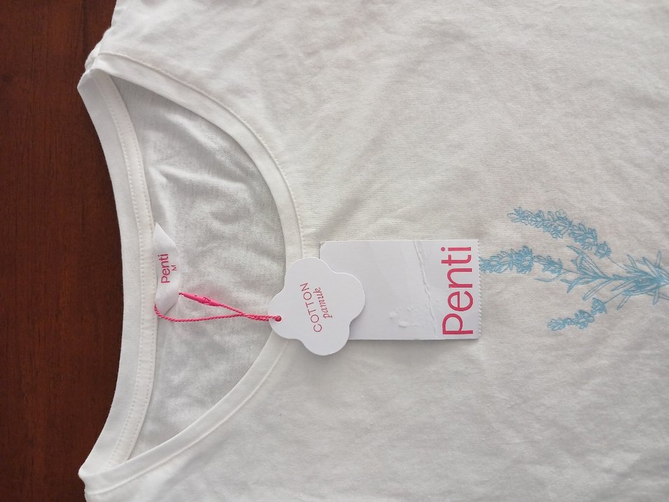 Beyaz Kadın Kısa Kollu Baskılı Tişört - Görsel 2